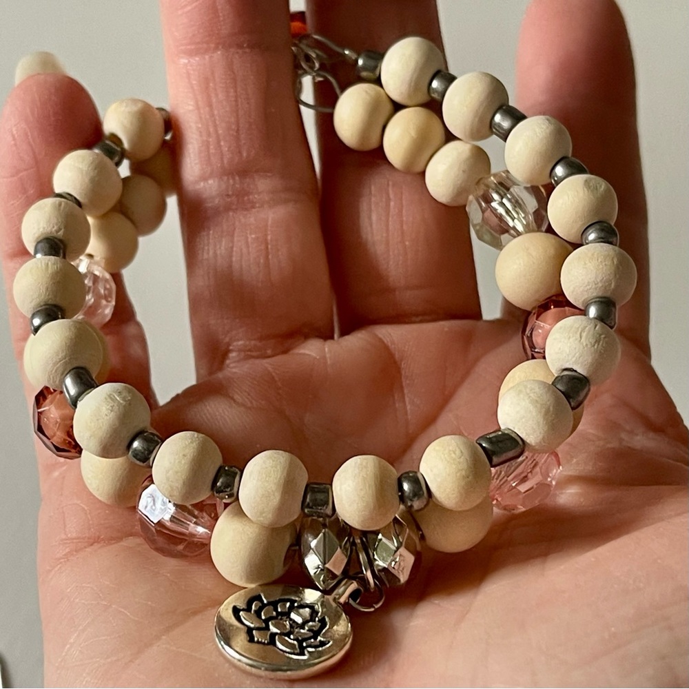 Beaded Boho Earring & Bracelet Set With Charm